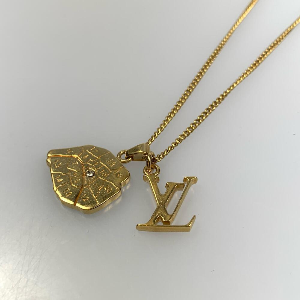 LOUIS VUITTON Collier Map LV City Necklace Gold